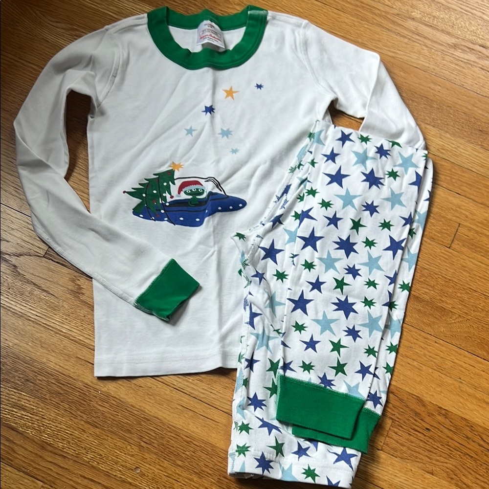 Kids Pajamas with Green and Blue Stars